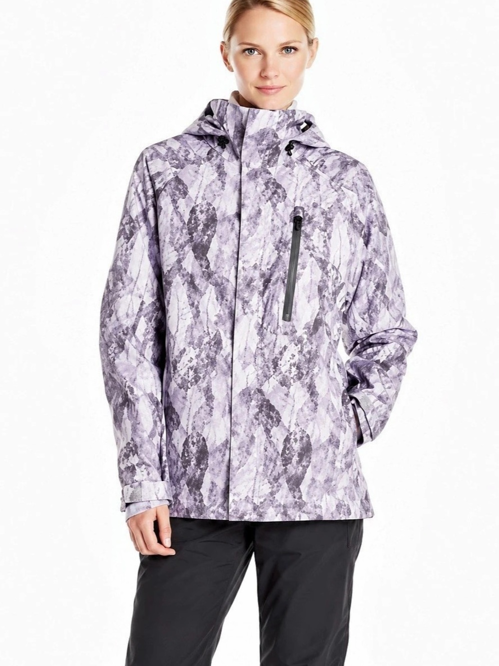 Burton GORE-TEX Ski Snowboard Jacket Purple Leaf Print Size M